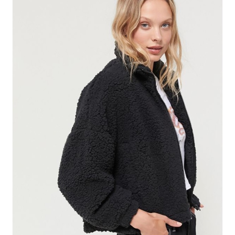 Urban Outfitters Dark Gray Teddy Jacket